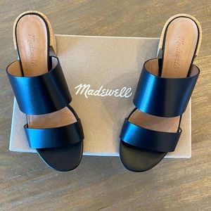 Madewell, The Kiera Mule Sandal in Black Vintage Leather, Size 9 1/2